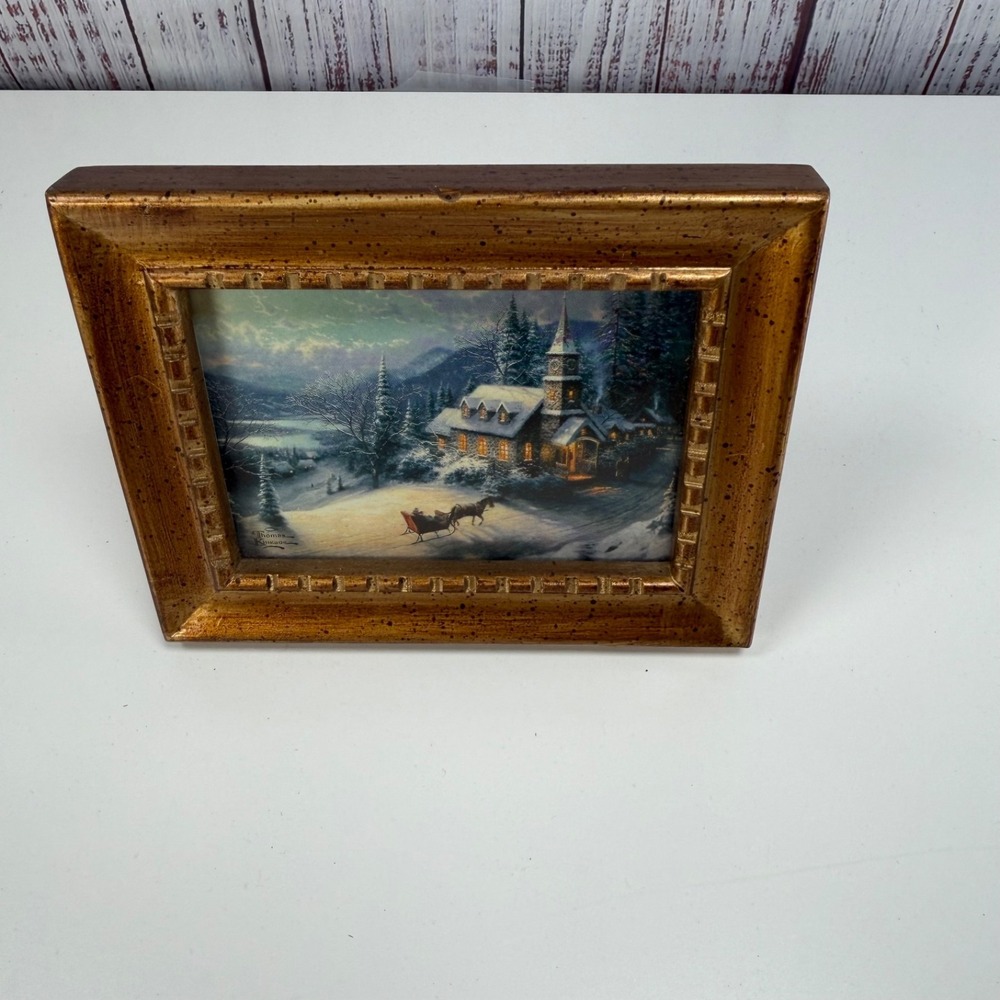 Thomas Kinkade Print "Summer Evening Sleigh Ride" Framed 5X4